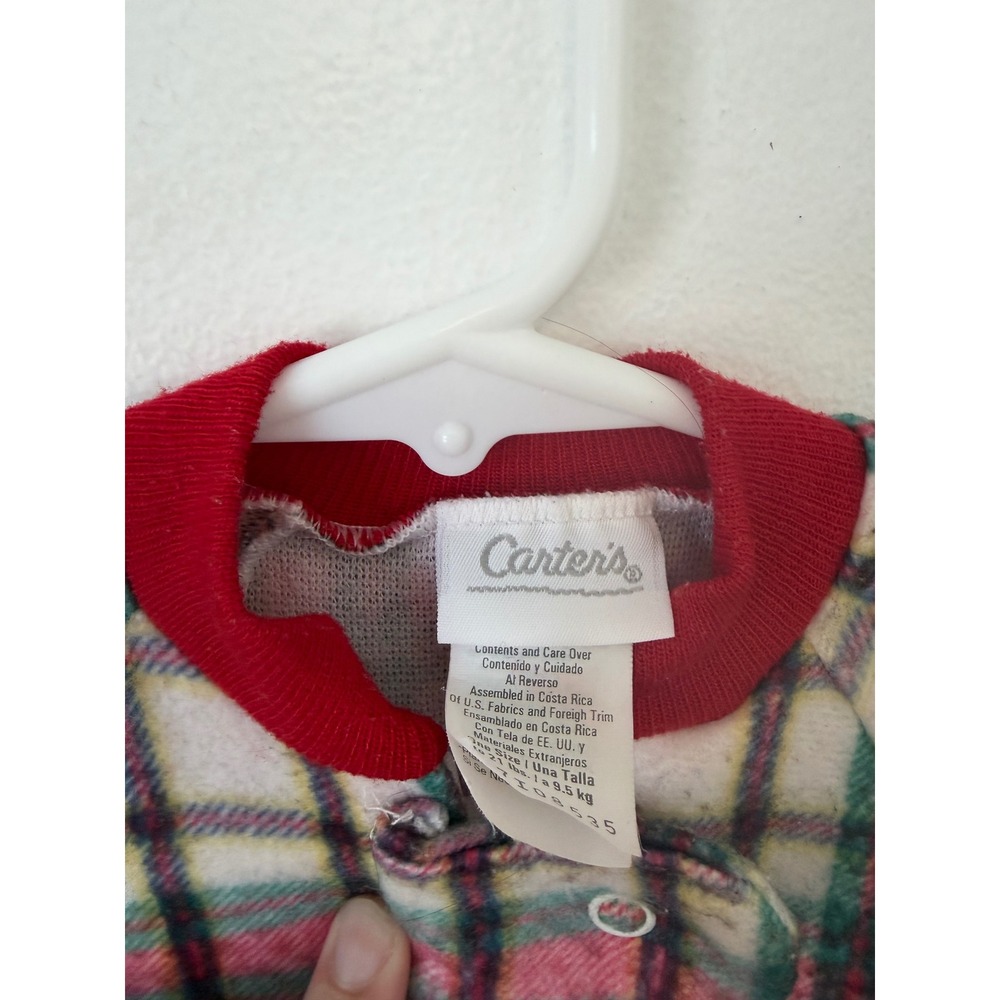 Vintage Carter's Fleece Sleep Sack – Red Plaid – Up to 21 lbs –‎ GUC - Picture 3 of 4